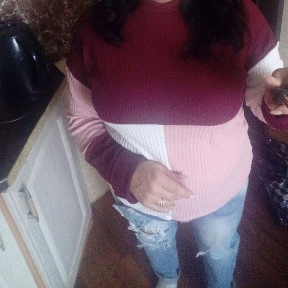 🍂Splicing Block Color Long Sleeve - Picture 2 of 2